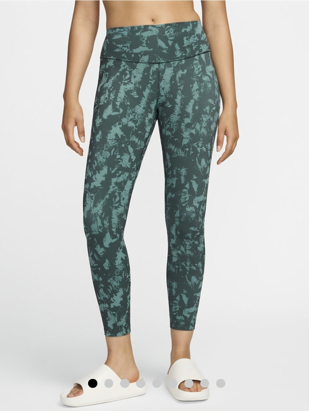 Nike One Women's High-Waisted 7/8 Printed Leggings Vintage Green/Black